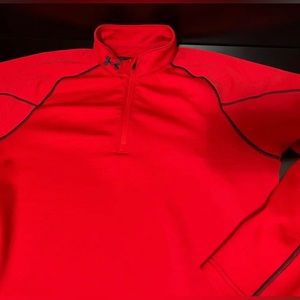 Under Armour Red / Black Quarter Zip Jacket Shirt Sz/ LG